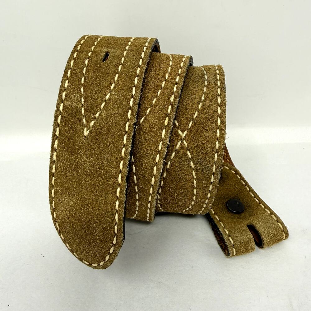Tony Lama Western Leather Belt Women’s Size 28 Brown Suede Stitch No Buckle